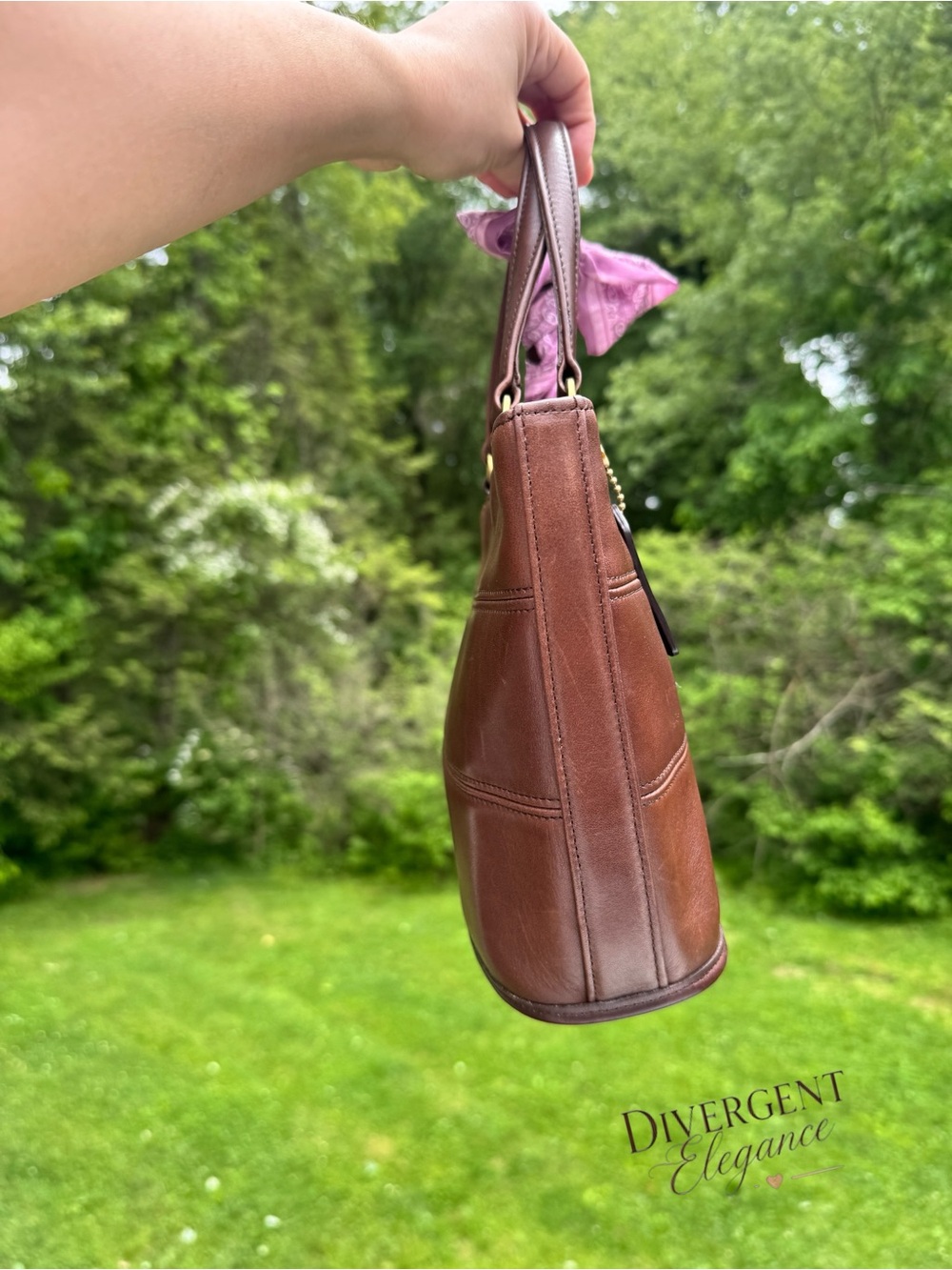 Coach Tribeca Satchel 9081 Mahogany Leather Shoulder Bag Tote - Picture 4 of 14